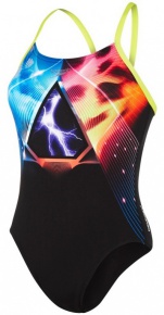 Speedo Electric Eclipse Placement Digital Rippleback Black/Lime/Orange Speedo Electric Eclipse Placement Digital Rippleback Black/Lime/Orange