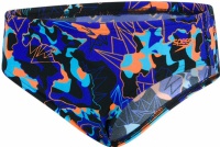 Chlapčenské plavky Speedo Lava Dive Allover 6.5cm Brief Boy Black/Amparo Blue/Fluo Orange