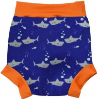 Dojčenské plavky Splash About Happy Nappy Shark Orange