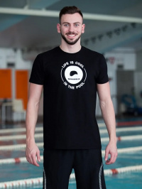 Swimaholic Logo T-Shirt Men Black