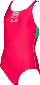 Dievčenské plavky Arena Basics Swim Pro Back One Piece Junior Freak Rose/Golf Green