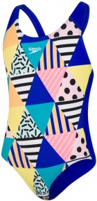 Speedo DazzleBloc Digital Placement Splashback Girl Black/Cobalt/Empire Yellow/Powder Blush Speedo DazzleBloc Digital Placement Splashback Girl Black/Cobalt/Empire Yellow/Powder Blush