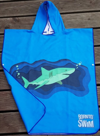Pončo BornToSwim Shark Poncho Junior Blue