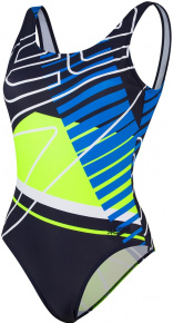 Speedo Placement U-Back 1 Piece True Navy/Bondi Blue/Fluo Yellow/White Speedo Placement U-Back 1 Piece True Navy/Bondi Blue/Fluo Yellow/White