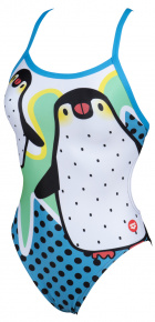Arena Crazy Penguins X Criss Cross Back One Piece Black/Turquoise Arena Crazy Penguins X Criss Cross Back One Piece Black/Turquoise