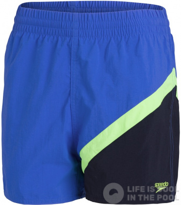 Chlapčenské plavecké šortky Speedo Colourblock 13 Watershort Boy Blue Flame/Zest Green/True Navy