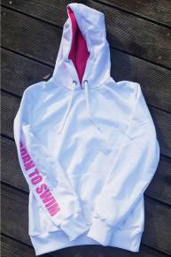 Detská mikina s kapucňou BornToSwim Sweatshirt Hoodie Junior White/Pink