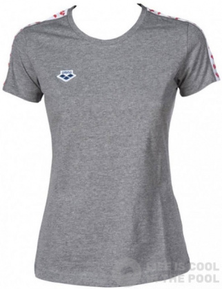 Dámske tričko Arena W T-Shirt Team Grey Melange/White/Red