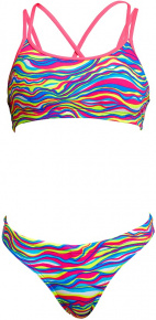 Funkita Colour Curve Eco Criss Cross Two Piece Girls Funkita Colour Curve Eco Criss Cross Two Piece Girls