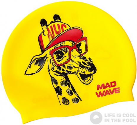 Detská plavecká čiapka Mad Wave Giraffe Swim Cap Junior