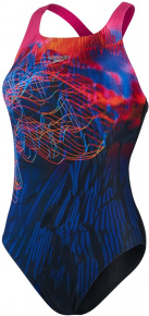 Speedo Placement Digital Medalist Black/Electric Pink/Blue Flame/Salso
