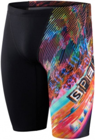 Speedo Glitche V-Cut Placement Jammer Black/Salso/Blue Flame/Atomic Lime