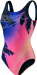 Dámske plavky Speedo Digital Placement U-Back Blue Flame/Fluo Pink/Fluo Tangerine/Black/White