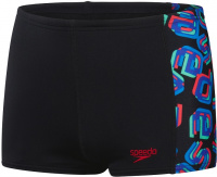 Chlapčenské plavky Speedo Digi Allover Panel Aquashort Boy Black/Red/Neon Absinthe/Lapis Blue/Blue Flame