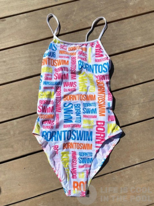 Dámske plavky BornToSwim Logo Swimsuit Rainbow