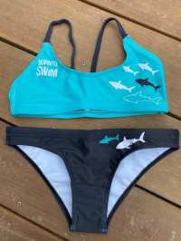 BornToSwim Sharks Bikini Black/Turquoise
