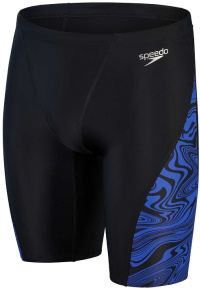 Speedo Allover V-Cut Jammer Black/Chroma Blue Speedo Allover V-Cut Jammer Black/Chroma Blue