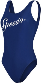 Speedo Logo Deep U-Back Ammonite Blue/White