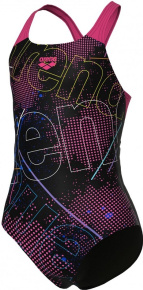 Arena Girls Galactics Swimsuit Swim Pro Back Black/Freak Rose