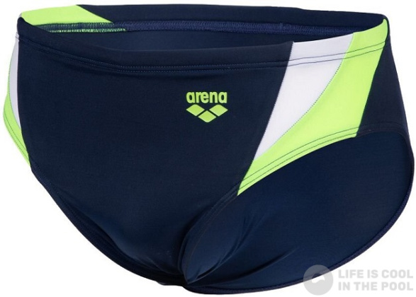 Arena Swim Briefs Panel Navy/Green/White