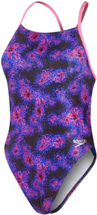 Speedo Allover Digital Lattice Back Hyper Lights Black/Cobalt/Indigo Glow/Orchid