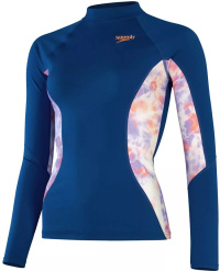 Speedo Printed Long Sleeve Rash Top Ammonite/Soft Coral/Miami Lilac