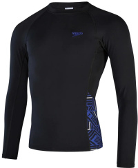 Speedo ECO END+ Splice Rash Top Black/Chroma Blue/White