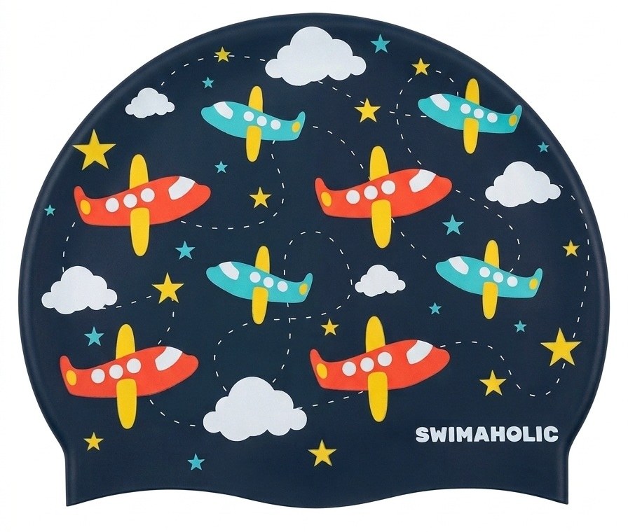 Detská plavecká čiapka Swimaholic Planes Clasic Cap Junior