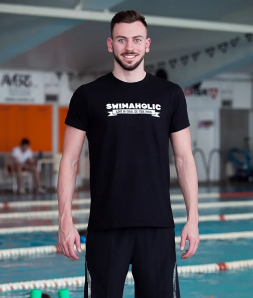 Značka Swimaholic - Pánske tričko swimaholic life is cool in the pool t-shirt men black