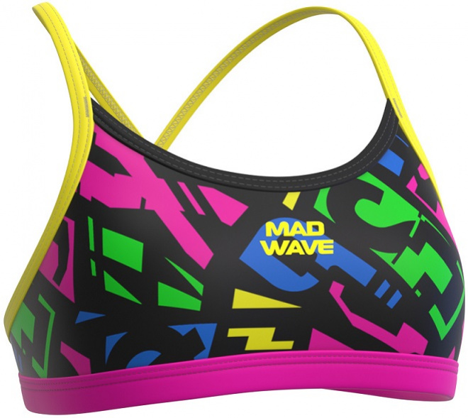 Značka Mad Wave - Horný diel plaviek mad wave frisky j3 antichlor top black/multi l