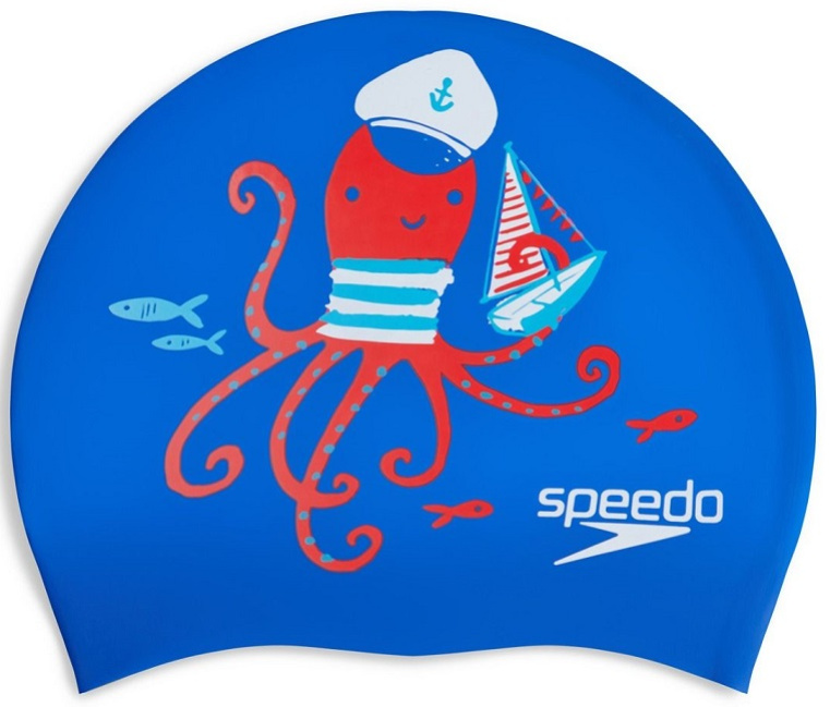 Detská plavecká čiapka speedo slogan cap junior červeno/modrá