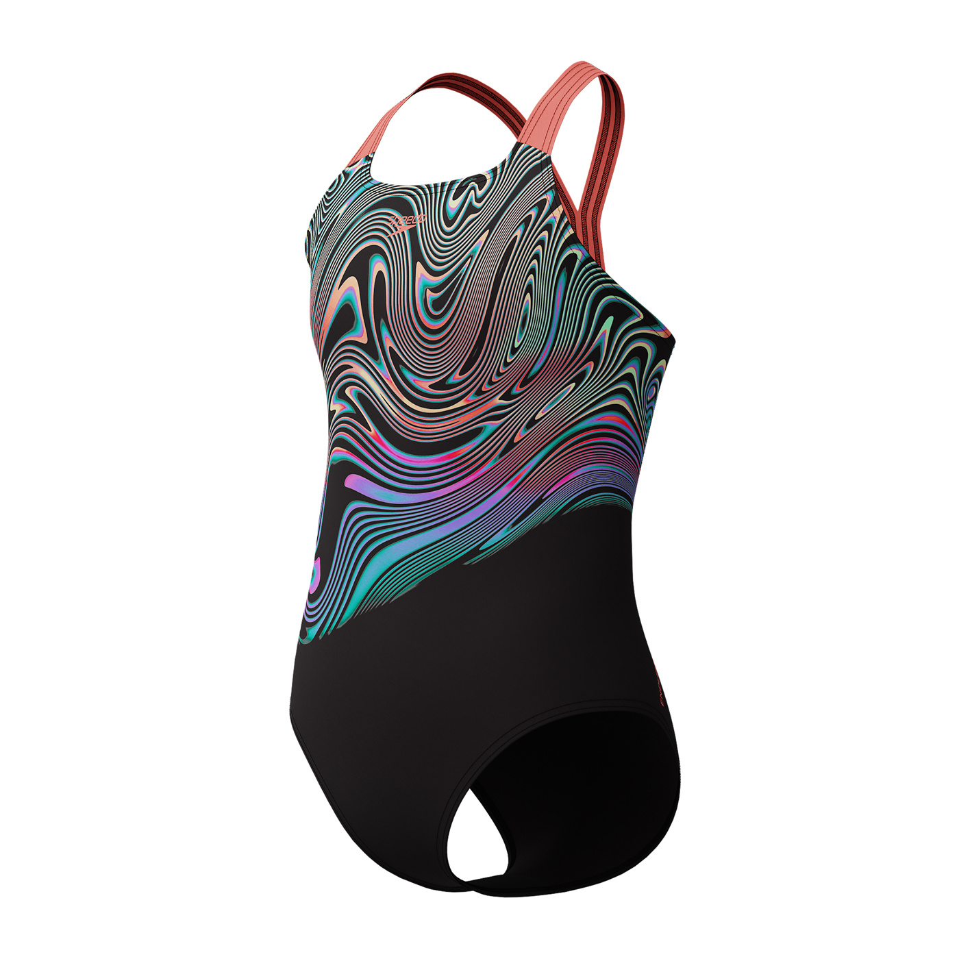Speedo girls printed placement muscleback multi 128cm