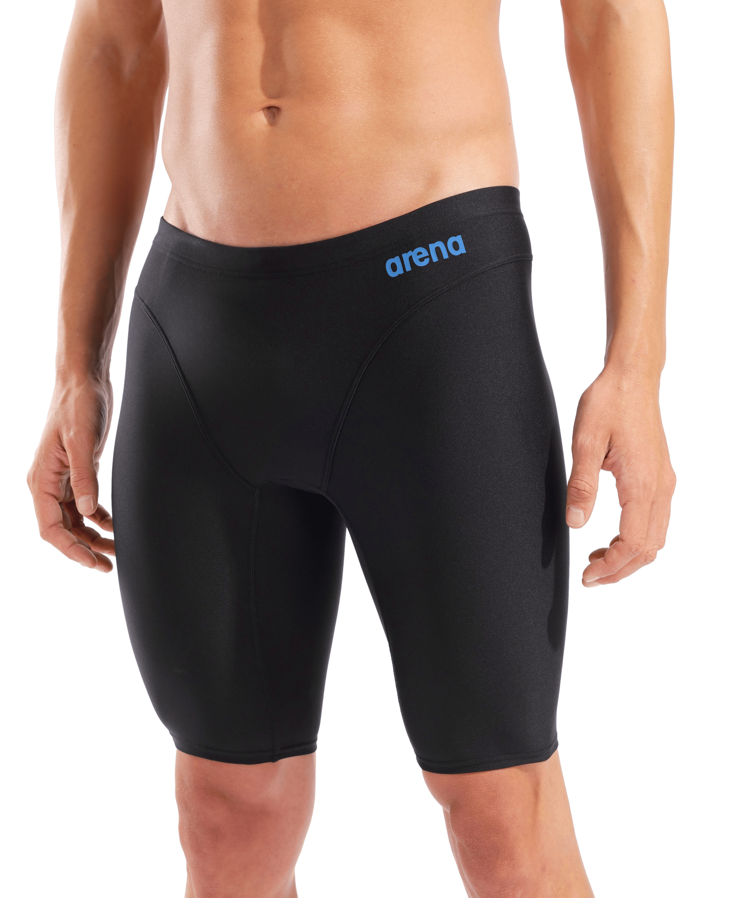 Arena hyperflow men's solid swim jammer black / blue cosmo xxs - uk28