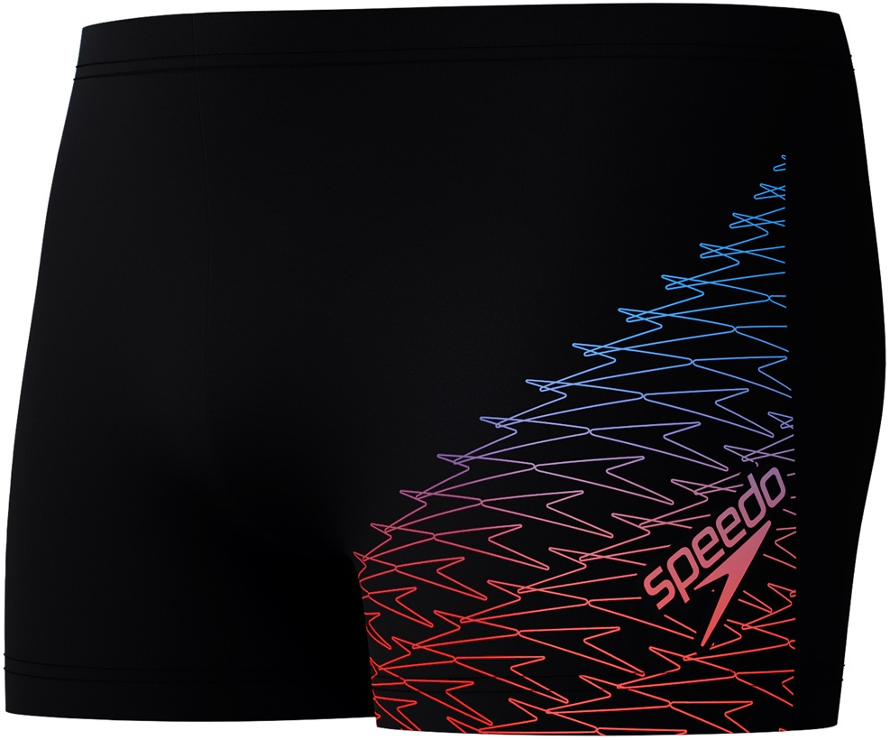 Speedo medley logo aquashort black/blue/red s - uk32