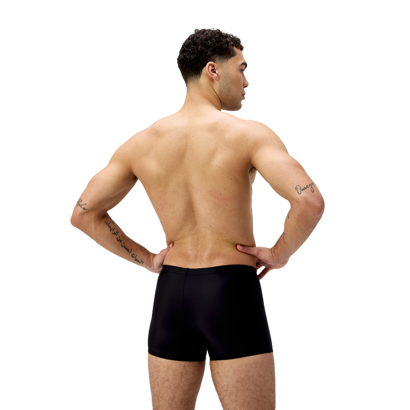 Speedo medley logo aquashort black/blue/red s - uk32